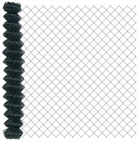 Conjunto de Postes de Cerca Verde 1.6 x 25 m Aço Galvanizado