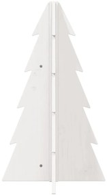 Árvore Natal decorativa 69,5 cm madeira de pinho maciça branco