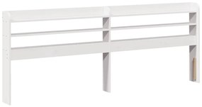 Cama sem colchão 200x200 cm madeira de pinho maciça branco
