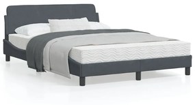 vidaXL Estrutura de cama Dover 140x200 cm veludo cinzento-escuro