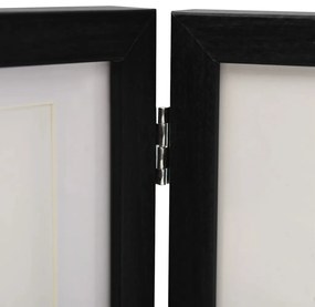 Moldura com três dobras 28x18 cm+2x(13x18 cm) preto