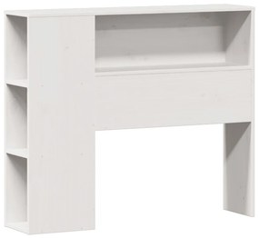 Cama com estante sem colchão 75x190 cm pinho maciço branco