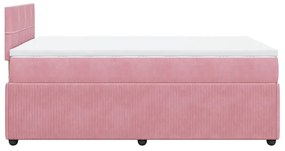 Cama boxspring com colchão 120x200 cm veludo rosa