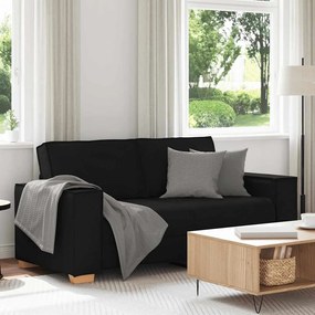 Sofá de 2 lugares preto 140 cm tecido