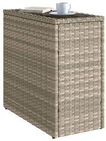 Mesa de apoio jardim c/ tampo vidro 58x27,5x55 cm vime PE