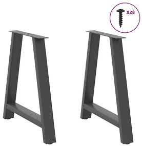 Pés para mesa de jantar em formato A, 2 peças, antracite, 80x (72-73)