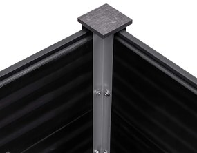 Canteiro elevado de jardim 200x50x91 cm WPC cinzento