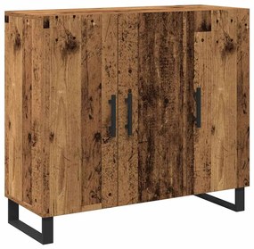 Sideboard vidaXL com 3 Portas em Madeira Antiga 90x34x80 cm em Madeira