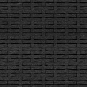 Sofá de jardim 3 lugares com almofadões vime PE preto