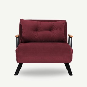 Sofá-Cama de 1 Lugar Sando – Bordeaux – 175x60 cm