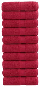 vidaXL Toalhas de rosto premium SOLUND 10 unidades vermelho 30x30 cm 600 g/m²
