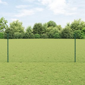 Postes de Cerca vidaXL 5 pcs Canal U Verde 100 cm Aço
