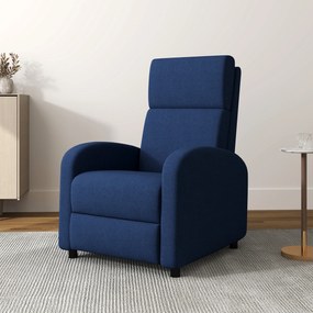 Poltrona relax, poltrona reclinável de sala, poltrona de relaxamento - encosto ajustável até 160°, apoio para os pés integrado azul