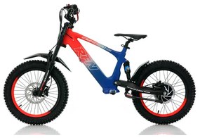 Bicicleta elétrica infantil 500W Roan RXF Evo Racing 18" Azul e Vermelha