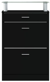 Sapateira 63x24x104 cm derivados de madeira preto