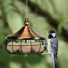 Alimentador de Pendurar Pássaros com Arame de Aço Inoxidável e Grelha de Ferro 17 x 17 x 14 cm