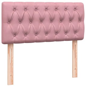 Cama com molas/colchão 100x220 cm veludo Rosa