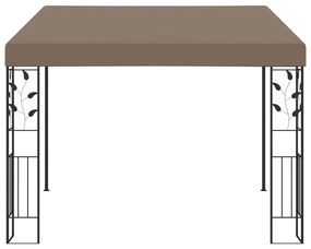 Gazebo de parede 3x3x2,5 m cinzento-acastanhado