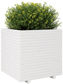 Vaso/floreira de jardim 70x70x72,5 cm pinho maciço branco