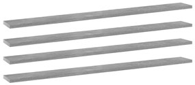 vidaXL Prateleiras estante 4pcs 100x10x1,5cm contrapl. cinza cimento