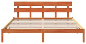 Estrado de Cama com Cabeceira Castanha de Cera 180x200 cm Madeira de P