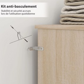 Cabeceira de cama com pés e arrumação, acessório de cama com 4 compartimentos abertos, 140 x 19 x 103,5 cm, efeito de madeira natural