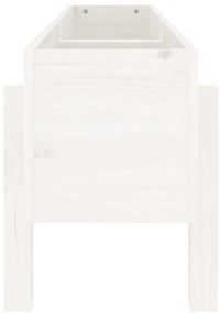 Canteiro elevado de jardim 121x30x38 cm pinho maciço branco