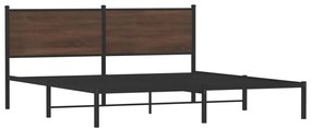 Estrutura cama sem colchão 160x200 cm metal carvalho castanho