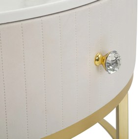 MESA DE CENTRO MONTPELLIER Ø 75X36 CM CREME, DOURADO, BRANCO