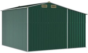 Abrigo de jardim 277x279x179 cm aço galvanizado verde