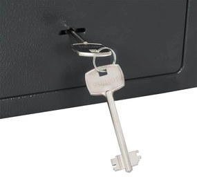 Caixa Segura com Chave Cinza Escuro 17x23x17 cm Aço