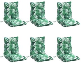 Almofadões cadeira de encosto baixo 6 pcs oxford padrão folhas