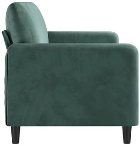 Sofá de 3 lugares 180 cm veludo verde-escuro