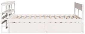 Cama sem colchão 135x190 cm madeira de pinho maciça branco