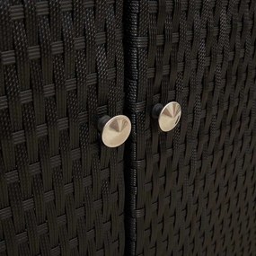 Armário de Armazenamento Preto 100 x 36 x 102 cm em Rattan