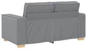 Conjunto de Sofá 3 Peças com Almofadas Cinza Claro