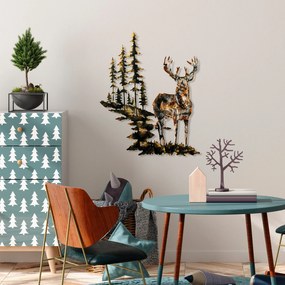 Acessório Decorativo de Parede em Metal Deer – Multicolor – 65 x 79 cm