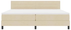 Cama Box Bege Tecido 200 x 200 cm Colchão de Cama Retangular