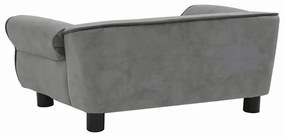 Sofá para cães 72x45x30 cm pelúcia cinzento-escuro