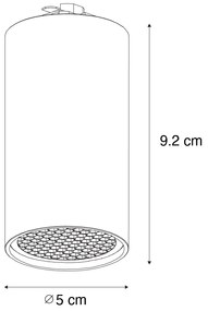 Foco moderno branco para sistema de calhas monofásico GU10 35mm - Iconic Ruby Honey