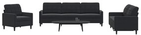 4 pcs conjunto de sofás com almofadões veludo preto