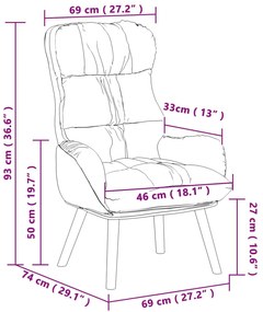 Poltrona Relaxante vidaXL Preta em Couro Sintético