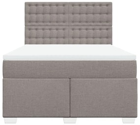 Cama com molas/colchão 140x190 cm tecido castanho-acinzentado