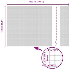 Cerca de Fio Soldado com 10 Postes U Cinza 1.5x10 m de Aço