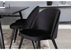 Venture Home Cadeiras de jantar Velvet 2 pcs veludo preto