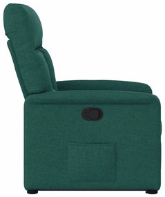 Poltrona reclinável elevatória tecido verde-escuro