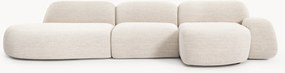Sofá de canto modular em bouclé com chaise longue Wolke (4 lugares)