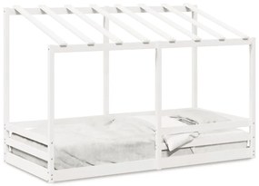 Cama infantil com telhado 100x200 cm pinho maciço branco