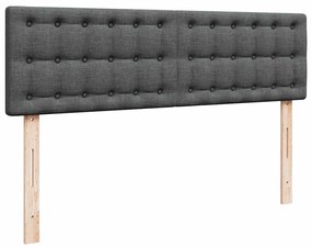 Estrutura de cama otomana com colchões tecido cinzento escuro