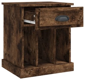 Mesa de cabeceira 43x36x50 cm cor carvalho fumado